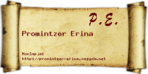 Promintzer Erina névjegykártya